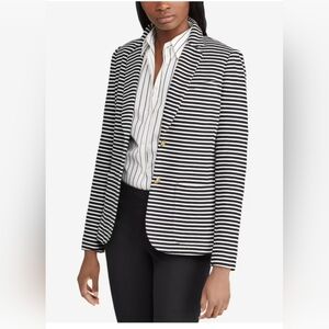 Lauren Ralph Lauren green stripes pique blazer sz L